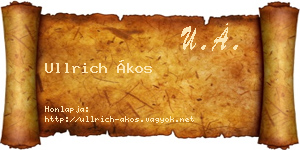 Ullrich Ákos névjegykártya
